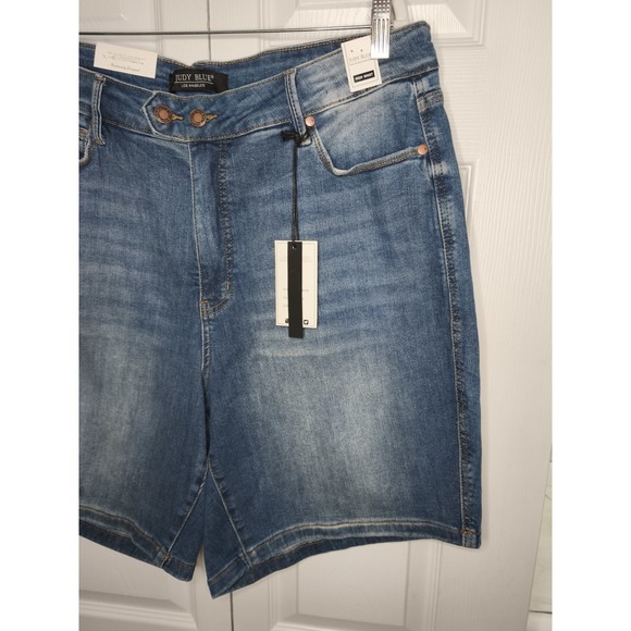 Judy Blue Shorts Women's 3XL Blue High Waist Tummy Control Top Denim‎ NWT - Picture 3 of 15